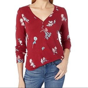 Lucky Brand All over red printed thermal top